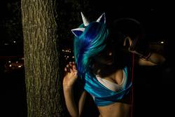 Size: 960x641 | Tagged: safe, artist:calviniagirl, dj pon-3, vinyl scratch, human, g4, cosplay, irl, irl human, photo, solo