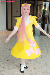 Size: 2848x4272 | Tagged: safe, artist:evieevangelion, fluttershy, human, g4, cosplay, irl, irl human, photo, solo