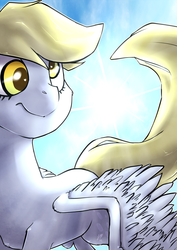 Size: 2480x3507 | Tagged: safe, artist:lizzyoli-ravioli, derpy hooves, pegasus, pony, g4, female, mare, smiling, solo