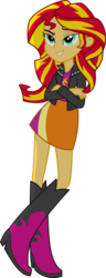 Size: 3000x7804 | Tagged: safe, artist:givralix, sunset shimmer, equestria girls, g4, my little pony equestria girls, absurd resolution, crossed arms, female, simple background, solo, transparent background, vector