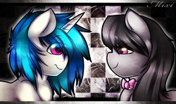 Size: 1280x760 | Tagged: safe, artist:mixipony, dj pon-3, octavia melody, vinyl scratch, g4, female