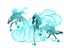 Size: 1748x1181 | Tagged: safe, artist:underpable, windigo, g4, glowing eyes, see-through, simple background, skeleton, transparent background