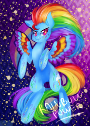 Size: 1000x1400 | Tagged: safe, artist:polkadotzombie, rainbow dash, g4, colored wings, female, multicolored wings, rainbow power, rainbow wings, solo