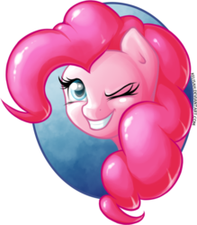 Size: 600x684 | Tagged: safe, artist:kelisah, pinkie pie, g4, female, portrait, solo, wink