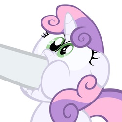 Size: 680x680 | Tagged: safe, rarity, sweetie belle, g4, hoof in mouth