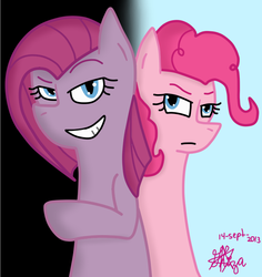 Size: 700x741 | Tagged: safe, artist:pinkamenad, pinkie pie, g4, duality, duo, pinkamena diane pie