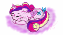 Size: 1280x720 | Tagged: safe, artist:kuromi, princess cadance, g4, female, sleeping, solo, teen princess cadance, tumblr