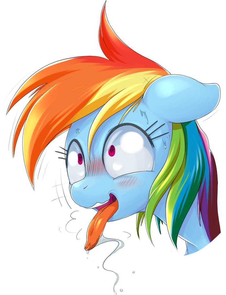 Suggestive Artist Stoic Rainbow Dash Ahegao Bust Cropped Drool Female Solo