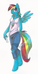 Size: 414x800 | Tagged: safe, artist:mehndix, rainbow dash, anthro, g4, female, solo