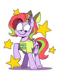 Size: 1200x1600 | Tagged: safe, artist:karzahnii, oc, oc only, oc:kimi sparkle, clothes, josh haber, solo, t-shirt, unshorn fetlocks