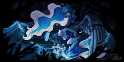 Size: 1264x632 | Tagged: safe, artist:sherarina, princess luna, g4, female, solo