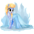 Size: 1024x1024 | Tagged: dead source, safe, artist:lolepopenon, derpy hooves, pegasus, pony, g4, alternate hairstyle, clothes, dress, elsa, female, frozen (movie), mare, simple background, solo, transparent background