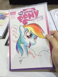 Size: 768x1024 | Tagged: safe, artist:tony fleecs, idw, rainbow dash, g4, female, irl, photo, solo