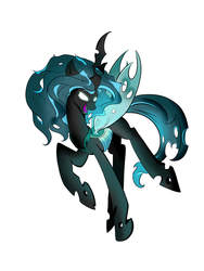 Size: 2400x3200 | Tagged: safe, artist:alazak, edit, queen chrysalis, changeling, changeling queen, g4, female, solo