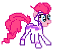 Size: 117x97 | Tagged: safe, artist:cooldashie124, fili-second, pinkie pie, g4, power ponies (episode), desktop ponies, female, pixel art, power ponies, simple background, solo, white background