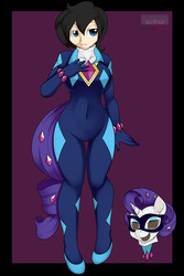 Size: 1280x1920 | Tagged: safe, artist:kloudmutt, radiance, rarity, human, g4, breasts, busty rarity, female, humanized, ponyrumi, power ponies, solo
