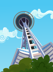 Size: 3000x4087 | Tagged: safe, artist:boneswolbach, background, no pony, pony removed, seaddle, seattle, space needle, vector