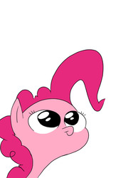 Size: 2289x2957 | Tagged: safe, artist:peanutbutter, pinkie pie, g4, cross-eyed, cute, diapinkes, female, looking up, simple background, smiling, solo, white background