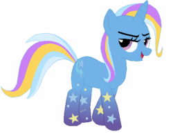 Size: 472x378 | Tagged: safe, artist:owe-b-1, trixie, pony, unicorn, g4, female, mare, rainbow power, rainbow power-ified, simple background, solo, white background