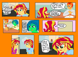 Size: 2338x1700 | Tagged: safe, artist:oneovertwo, sunset shimmer, oc, human, comic:the return of sunset shimmer, equestria girls, g4, comic, parent