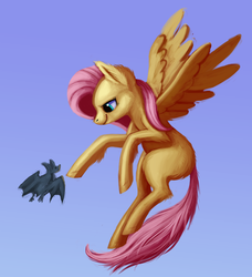 Size: 3000x3295 | Tagged: safe, artist:hoofboot, fluttershy, bat, g4, blank flank, female, solo