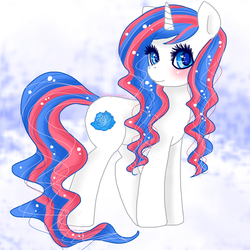Size: 3000x3000 | Tagged: safe, artist:audra-hime, oc, oc only, pony, unicorn, blushing, female, heart, heart eyes, horn, mare, solo, wingding eyes