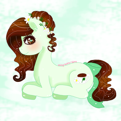 Size: 2423x2423 | Tagged: safe, artist:audra-hime, oc, oc only, earth pony, pony, blushing, female, heart, heart eyes, mare, solo, wingding eyes