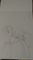 Size: 918x1632 | Tagged: safe, artist:bluesapphire97, rainbow dash, g4, female, monochrome, sketch, solo, traditional art