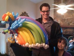 Size: 692x519 | Tagged: safe, artist:noordinaryballoonman, rainbow dash, human, g4, balloon, craft, irl, irl human, photo