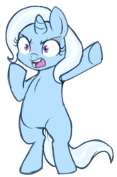 Size: 316x480 | Tagged: safe, artist:lulubell, trixie, pony, g4, angry, bipedal, female, filly, simple background, solo, transparent background, younger