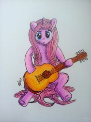Size: 2448x3264 | Tagged: safe, artist:plectrumpony, oc, oc only, guitar, solo