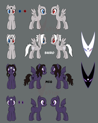 Size: 1167x1463 | Tagged: safe, artist:viistar, oc, oc only, heterochromia, meg, shiro, turnaround