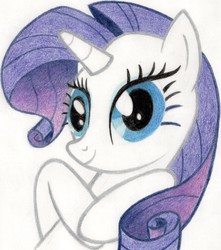 Size: 1596x1805 | Tagged: safe, artist:muffin mane, rarity, friendship is magic, g4, female, portrait, solo, traditional art