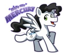 Size: 1276x992 | Tagged: safe, artist:bcpony, mercury, starry eyes (g4), pegasus, pony, g4, looking at you, male, open mouth, simple background, solo, stallion, text, transparent background