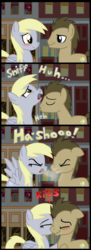Size: 2200x6037 | Tagged: safe, artist:masterxtreme, derpy hooves, doctor whooves, time turner, pegasus, pony, g4, female, fetish, kissing, male, mare, mucous, ship:doctorderpy, shipping, sneezing, sneezing fetish, snot, straight