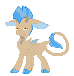 Size: 374x385 | Tagged: safe, artist:princessamity, oc, oc only, goat, hybrid, original species, pegasus, pony, goatee, horns, looking at you, mohawk, simple background, solo, transparent background