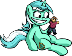 Size: 255x199 | Tagged: safe, artist:senselesssquirrel, lyra heartstrings, pony, unicorn, g4, female, humie, irrational exuberance, mare, puppet, simple background, solo, transparent background