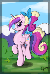 Size: 1200x1800 | Tagged: safe, artist:thebrokencog, princess cadance, alicorn, pony, g4, female, no mouth, solo