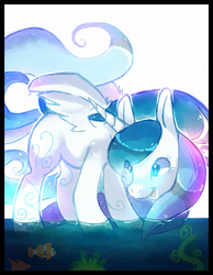 Size: 480x620 | Tagged: safe, artist:cappydarn, oc, oc only, alicorn, fish, pony, alicorn oc, solo, water, wind soul