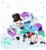 Size: 840x920 | Tagged: safe, artist:trish forstner, oc, oc only, oc:blank canvas, oc:hoof beatz, oc:mane event, bronycon mascots, carrot, earmuffs, hat, hoofevent, snow, snowfall, snowman, top hat, winter, winter outfit