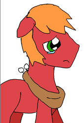 Size: 352x515 | Tagged: safe, artist:bronyponyguy, big macintosh, earth pony, pony, g4, bronyponyguy, crying, filly, male, solo, stallion