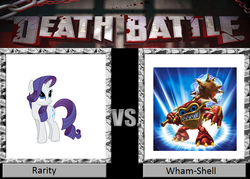 Size: 900x643 | Tagged: safe, rarity, crab, giant crab, g4, death battle, exploitable meme, meme, rarity fighting a giant crab, skylanders, wham-shell