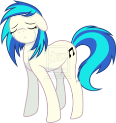 Size: 869x920 | Tagged: safe, artist:crosspone, artist:ponything, dj pon-3, vinyl scratch, g4, crying, female, missing horn, solo, vinyl missing her horn