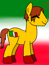 Size: 1536x2048 | Tagged: safe, artist:reokushu, pony, eyes closed, hetalia, italy, ponified, solo