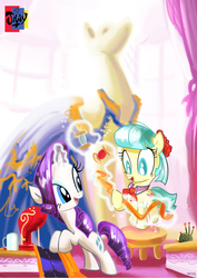 Size: 2480x3508 | Tagged: safe, artist:jowyb, coco pommel, rarity, g4, magic