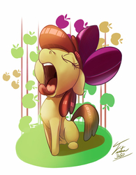 Size: 600x769 | Tagged: safe, artist:tsitra360, apple bloom, g4, adorabloom, cute, female, solo, yawn