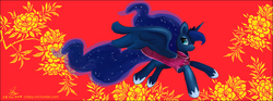 Size: 4869x1803 | Tagged: safe, artist:chirpy-chi, princess luna, g4, china, chinese, chinese new year, female, lunar new year, solo, year of the horse