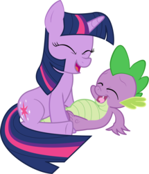 Size: 1980x2306 | Tagged: safe, artist:mickeyelric11, spike, twilight sparkle, g4, belly, cute, simple background, transparent background, vector