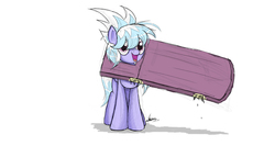 Size: 2000x1063 | Tagged: safe, artist:ncmares, cloudchaser, pony, g4, door, female, silly, silly pony, solo