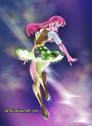 Size: 730x1000 | Tagged: safe, artist:art-2u, cheerilee, equestria girls, g4, action pose, clothes, female, skirt, solo